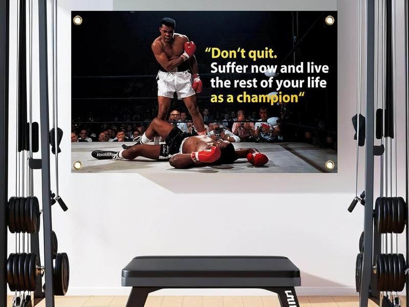 Muhammad Boxing Ali Flag 3x5 Feet Banner,Motivational Fitness Gym Poster Dorm College Decor Man Cave Tapestry