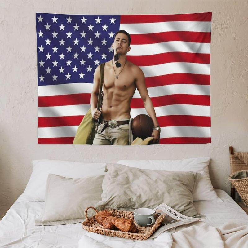 Channing Star Tatum Funny Flag Tapestry Poster Wall Hanging Art Suitable for Room Bedroom Living Room Dormitory Wall Outdoor Garden Decoration Aesthetic Merch30 x40