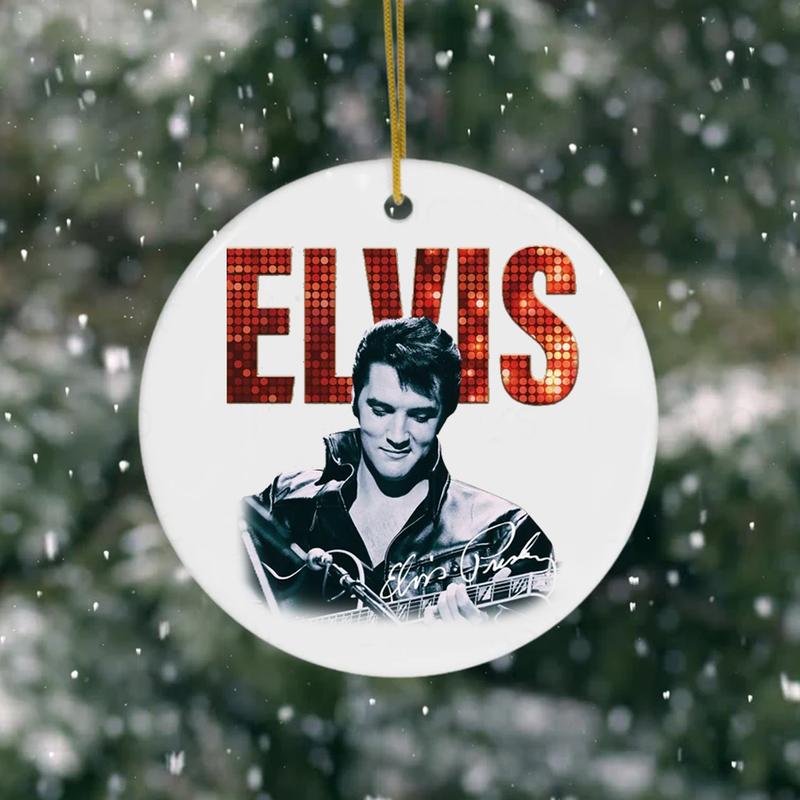 Elvis Ornament, King of Rock and Roll, Elvis Presley Gift, Elvis Presley Ornament, Rock Shirt Rock and Roll Ornament, Rock n roll Gifts