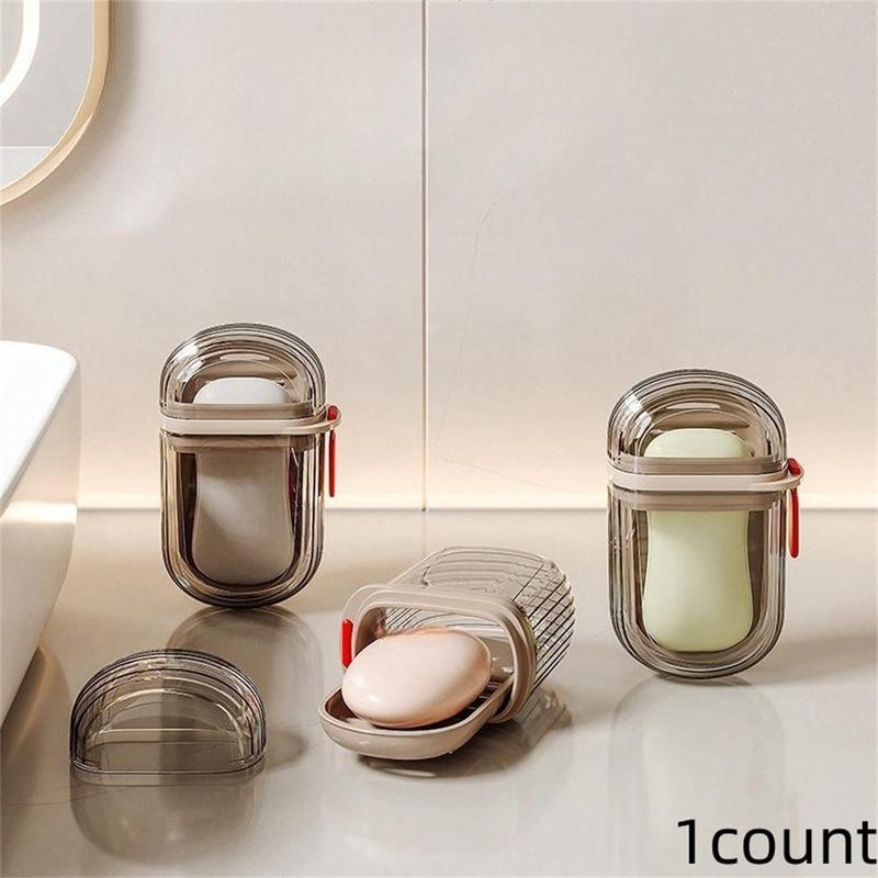 Portable Soap Box, 1 Count Creative Mini Soap Bar Holder with Lid, Soap Storage Box for Home Bathroom & Travel & Hotel