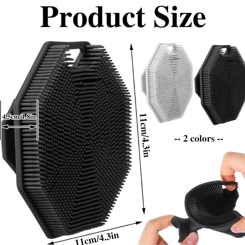 2 Pcs. Pack Silicone Body Scrubber,  Christmas Gifts for Men and Women Use in Shower, Exfoliating Body Buffer, Smooth Bath Cleaning Accessories Set