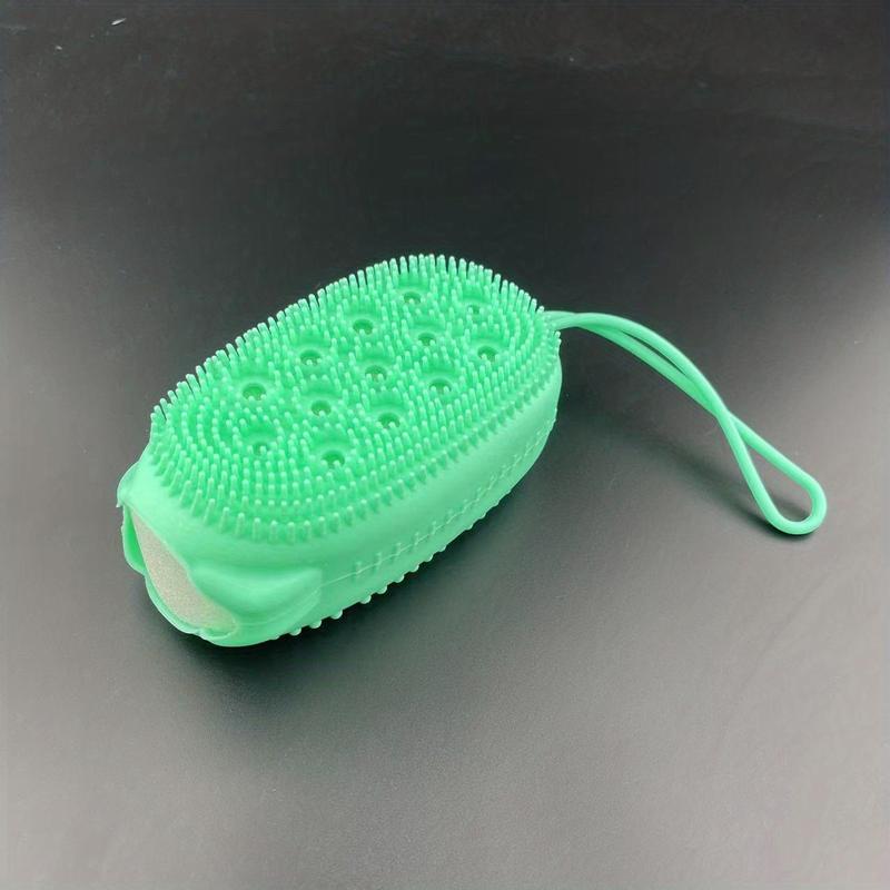 Double-sided Bath Brush, 3 Counts set Silicone Bath Scrubber, Body Scrubber, Shower Massage Brush, Bathing Accessories for Home Bathroom