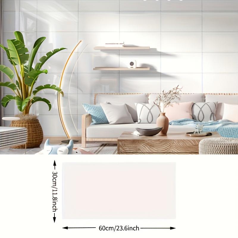 20 40Pcs Large White Marble Tile Wall Stickers, Easy Peel & Stick, Waterproof Self-Adhesive Panels for Kitchen, Living Room, Bathroom, Corridor, Home and Dormitory - 23.62*11.8in