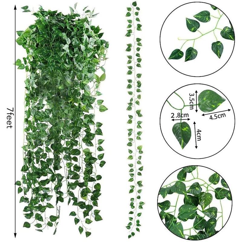 24 Pack 173ft Artificial Ivy Greenery Garland, Fake Vines Hanging Plants Backdrop for Room Bedroom Wall Decor, Green Leaves for Jungle Theme Party Wedding Decoration