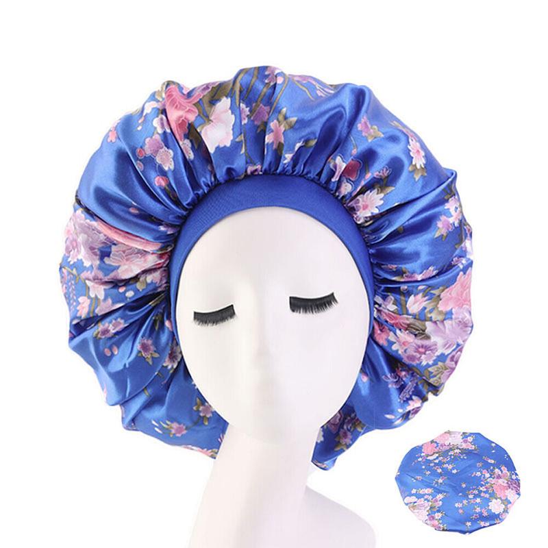 Extra Large Long Hair Care Satin Bonnet Cap Night Sleep Hat Head Wrap Cover Shower Silk