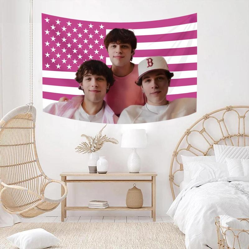 Triplets Flag,  Polyester Chris Sturniolo Tapestry, Triplets Room Decor for Dorm Wall Party