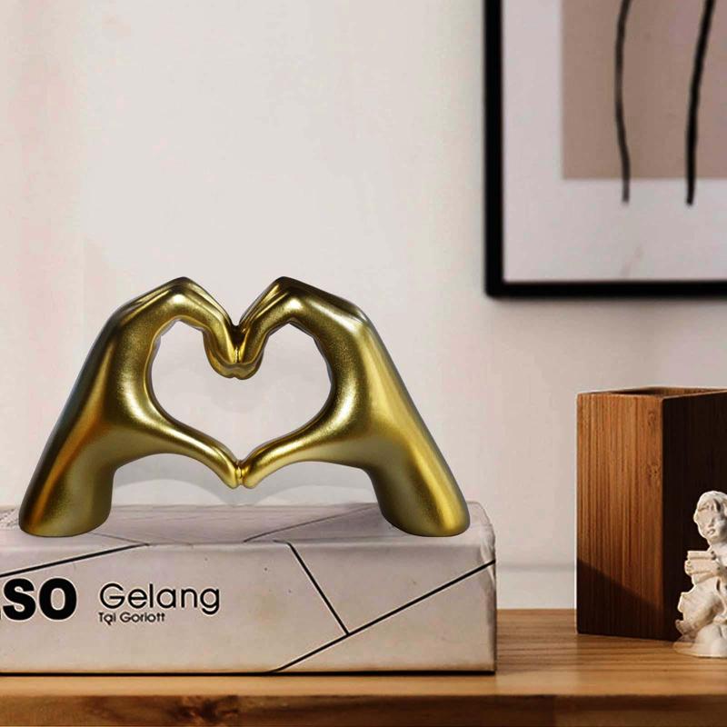 Heart Finger Shaped Finger Statue, 1 Count Modern Art Sculpture, Personalized Home Decor for Home Living Room Desktop  Bookshelf