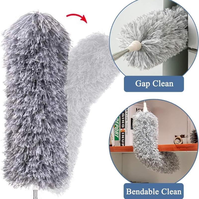 Extendable Microfiber Duster, Bendable & Washable Cleaning Duster, Household Cleaning Tool for High Ceiling & Ceiling Fan, Kitchen Cleaning Supplies