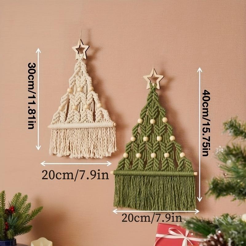 DIY Woven Christmas Tree Kit, 2 Counts set DIY Christmas Tree Hanging Ornament, Hanging Decoration for Home Living Room Bedroom