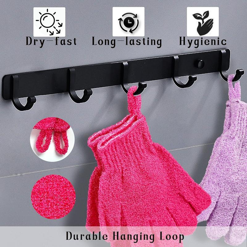 Shower Gloves, 24 Pcs Exfoliating Bath Gloves with Hanging Loop for Beauty Spa Massage, Skin Shower Body Scrubber. Suitable for Women Men