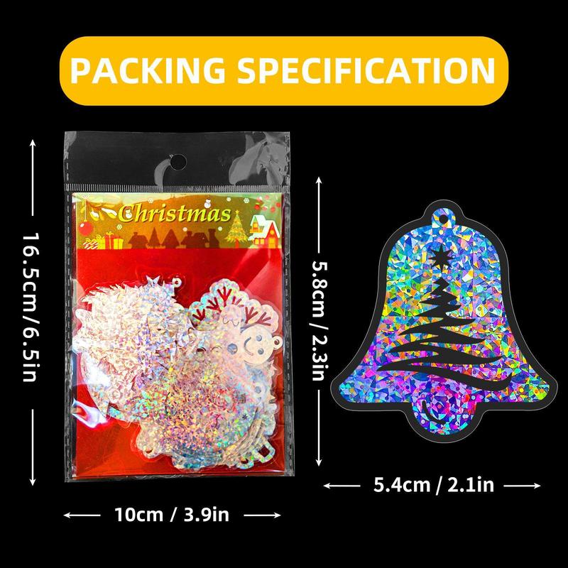 Christmas Series Holographic Stickers, 50pcs set Waterproof Colorful Stickers for Party DIY Scrapbook Journal Laptop Decoration, Home Decor