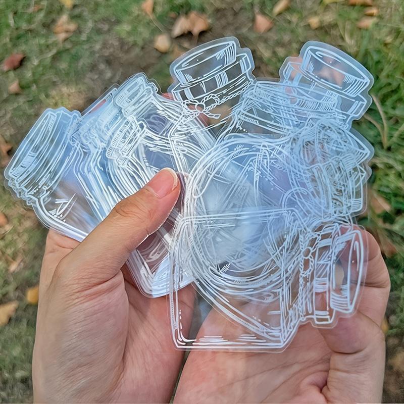 Random Color Bottle Design Sticker, 30pcs pack Waterproof PET Decorative Stickers, Cute Sticker For DIY Scrapbook Water Bottle Decoration, Cool School Supplies