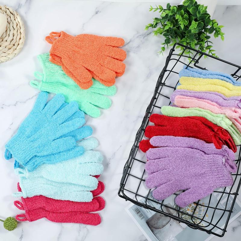 Shower Gloves, 24 Pcs Exfoliating Bath Gloves with Hanging Loop for Beauty Spa Massage, Skin Shower Body Scrubber. Suitable for Women Men