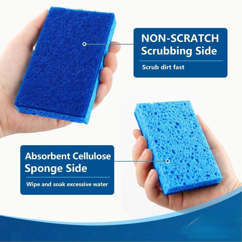 Sponges Kitchen 24pcs, Non-Scratch Scrub Dish Sponges, Safe on Non-Stick Cookware,Dual Sided Cleaning Sponges for Kitchen,Household,Bathroom and More