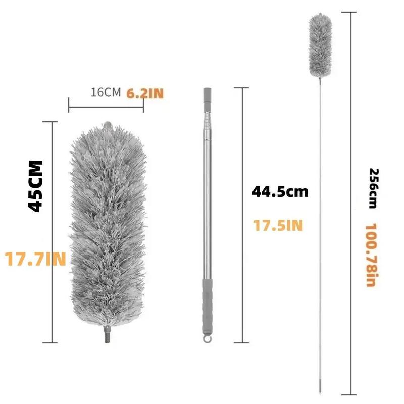 Extendable Microfiber Duster, Bendable & Washable Cleaning Duster, Household Cleaning Tool for High Ceiling & Ceiling Fan, Kitchen Cleaning Supplies