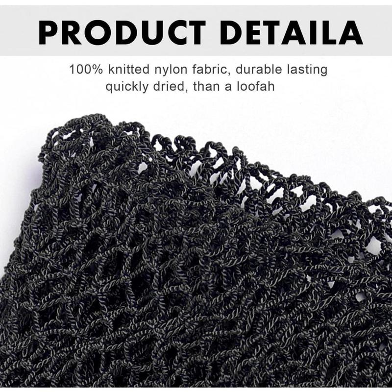 African Net Long Bath Net Sponge,Bathing Body Exfoliating Shower Body Back Scrubber Skin Smoother,Stretch Length to 66 INCH (Black)(Creative Life Pavilion) Accessories