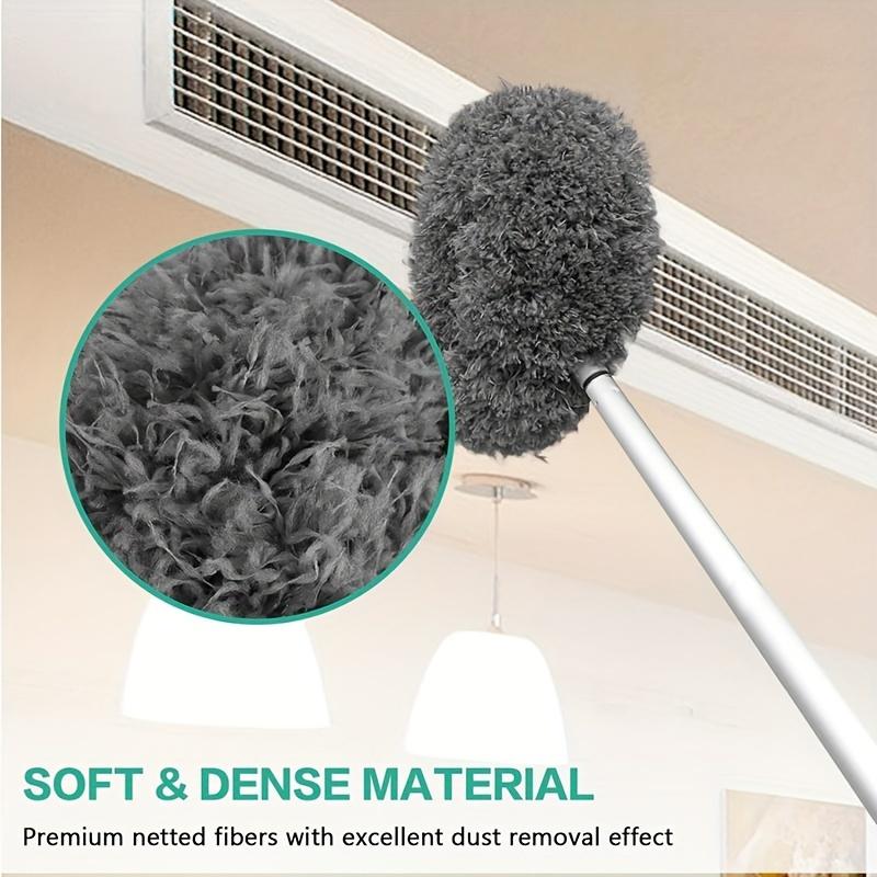 Telescopic Ceiling Fan & Dusting Brush Cleaner, Washable Microfiber Duster with Extension Rod for High Ceilings, Furniture, Blinds, Cars (Blue)