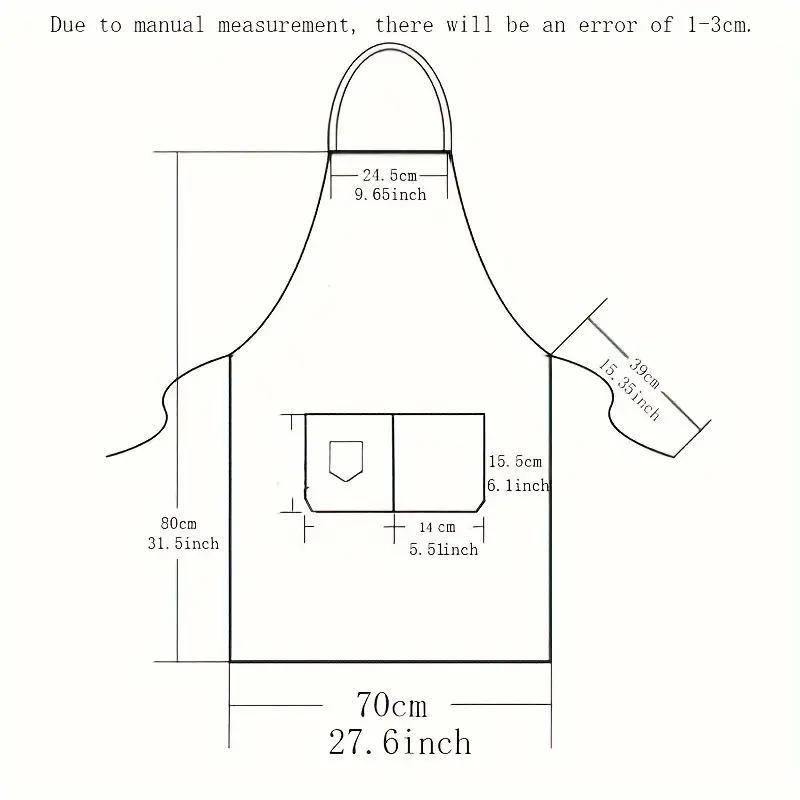 Adjustable Size Waterproof & Oil-proof Apron, 1 Count Kitchen Cooking Apron, Durable Apron for Barbecue, Cafe, Beauty Shop, Restaurant