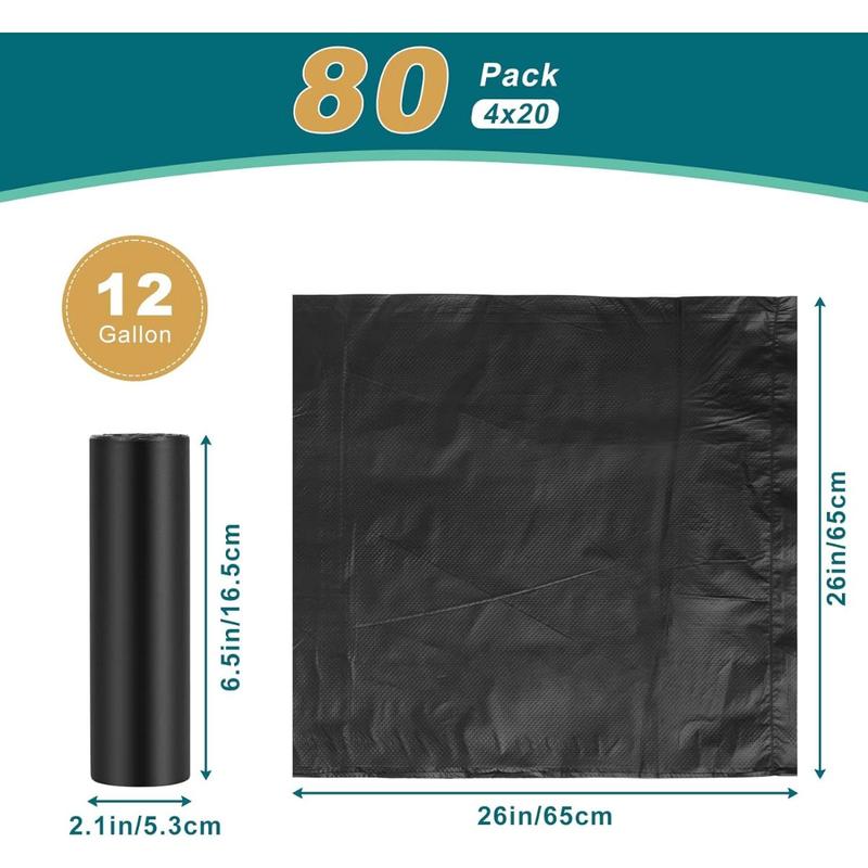 80 Camping Toilet Bags, 12 Gal XL Portable Toilet Liner, Camp Toilet Bags for Porta Potty, Bucket Toilet, 1.1 Mil Disposable Trash Bag for Camping, Boating, Traveling, Outdoor Activities