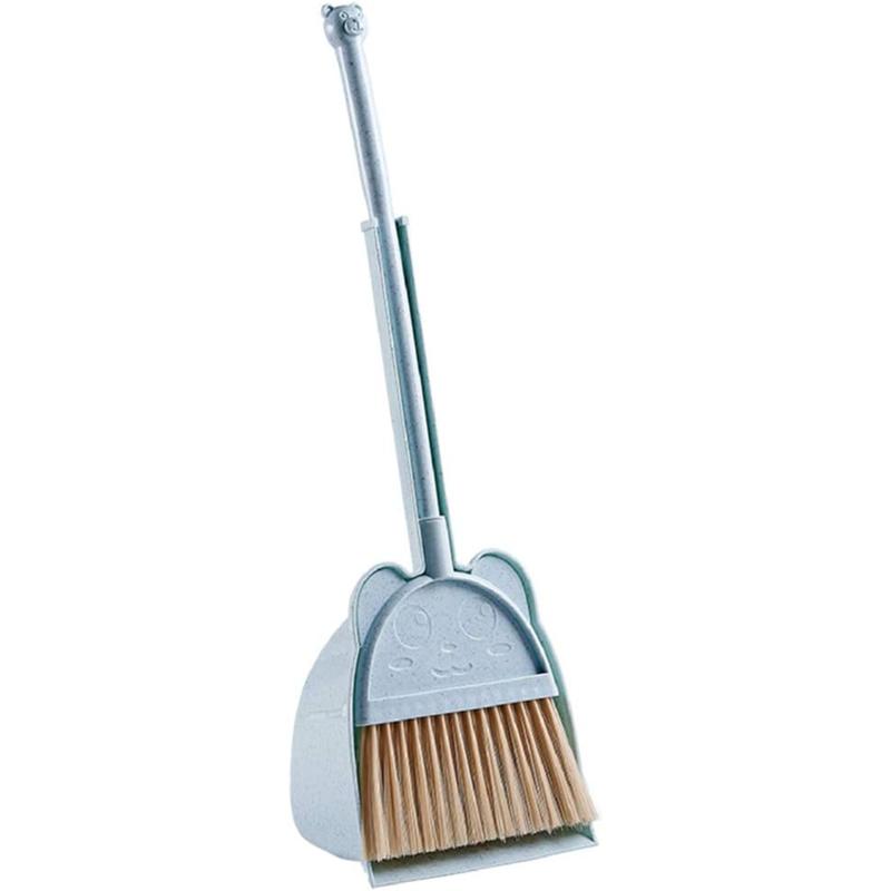 Mini Broom with Dustpan,Little Housekeeping Helper Set (Blue)