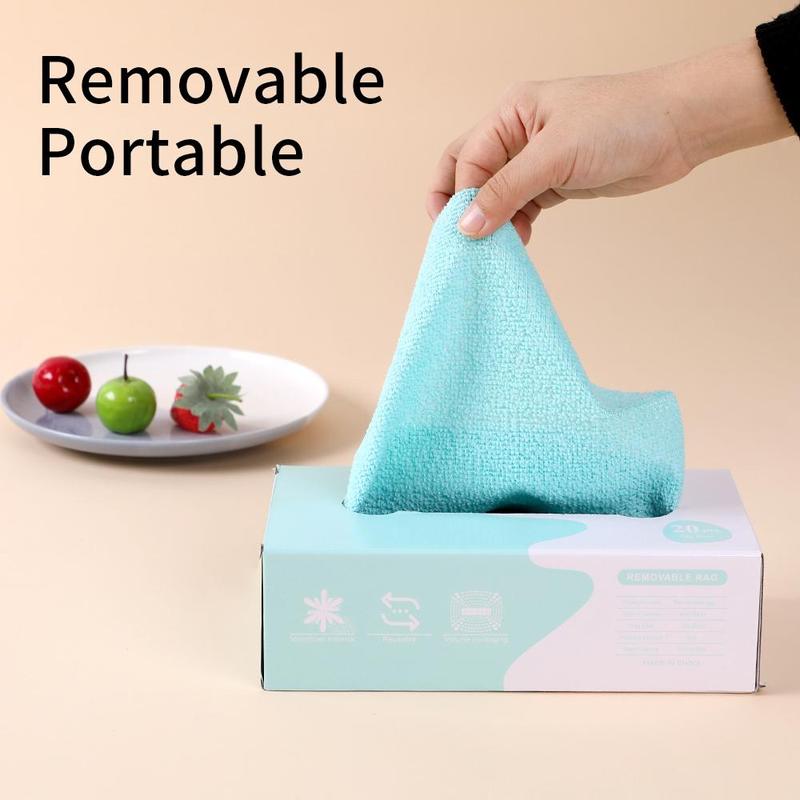 Fiber Cleaning Cloth, 20pcs box Absorbent Washcloth, Household Cleaning Cloth, Kitchen Cleaning Tool for Home Dormitory Bathroom Car