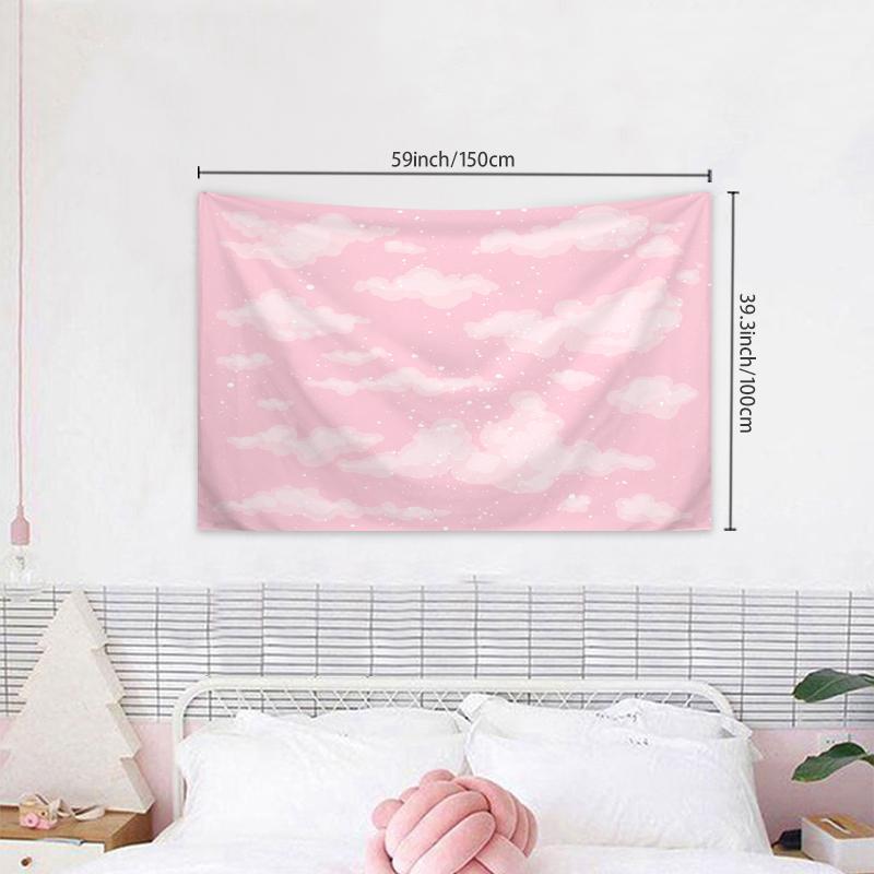 Cloud Print Tapestry, 1 Count Cute Sky Pattern Wall Hanging Posters Tapestry for Home Decor, Hanging Wall Decor for Home Bedroom Living Room, Cool Bedroom Accessories