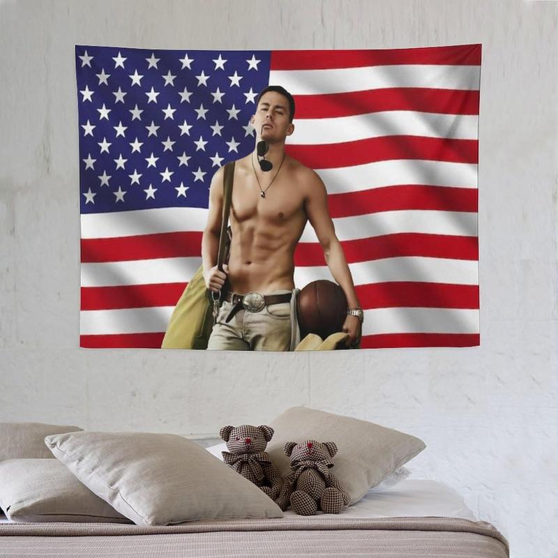 Channing Star Tatum Funny Flag Tapestry Poster Wall Hanging Art Suitable for Room Bedroom Living Room Dormitory Wall Outdoor Garden Decoration Aesthetic Merch30 x40