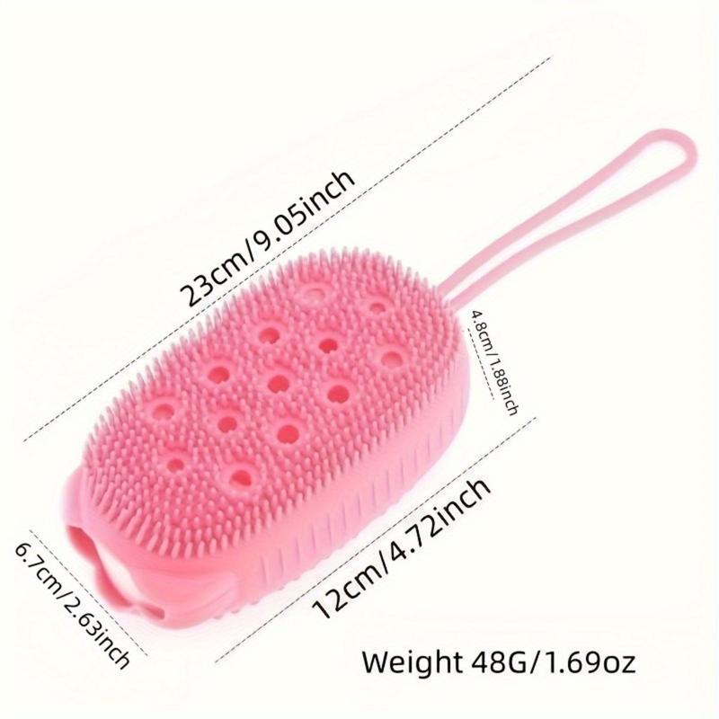 Double-sided Bath Brush, 3 Counts set Silicone Bath Scrubber, Body Scrubber, Shower Massage Brush, Bathing Accessories for Home Bathroom