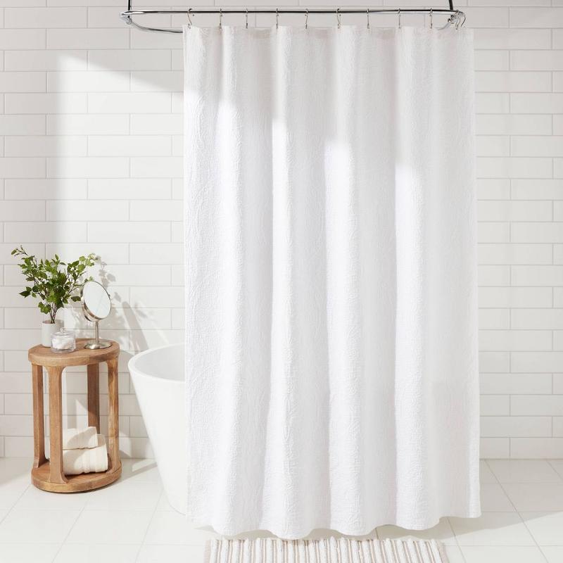 Threshold Medallion Matelasse Cotton Jacquard Shower Curtain 72