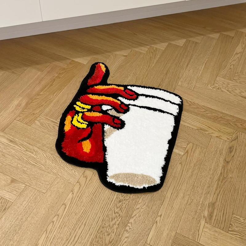 Creative Cup Design Bath Mat, 1 Count Non-slip Soft Floor Mat, Decorative Carpet for Home Living Room Bedroom Bathroom