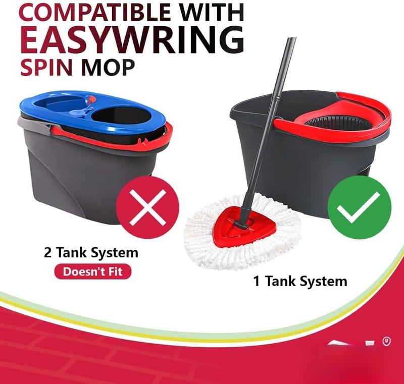 Mop Replacement Heads Compatible with O-Cedar EasyWring Spin Mop 8 Pack-Washable Microfiber Spin Head Refills-Easy Cleaning Mop Head Replacement