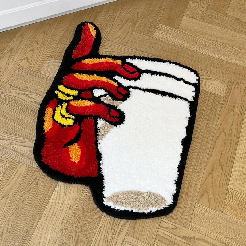 Creative Cup Design Bath Mat, 1 Count Non-slip Soft Floor Mat, Decorative Carpet for Home Living Room Bedroom Bathroom