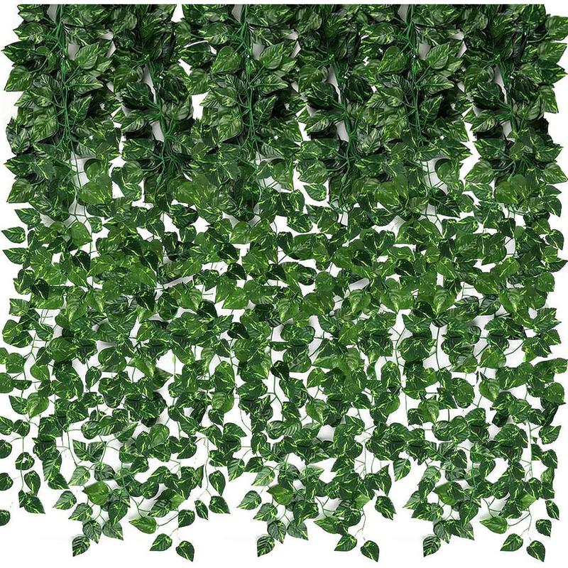 24 Pack 173ft Artificial Ivy Greenery Garland, Fake Vines Hanging Plants Backdrop for Room Bedroom Wall Decor, Green Leaves for Jungle Theme Party Wedding Decoration