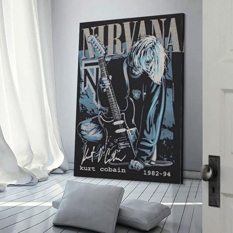 Nirvana Poster Vintage Kurt Cobain Poster Decorative Painting Canvas Wall Art Living Room Posters Bedroom Painting