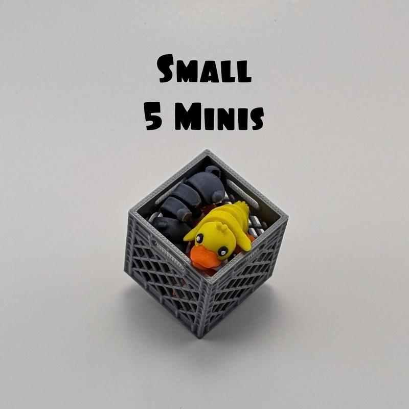 MINI Animals Crate - Unique Articulating 3D Printed Collectible Figurines - Desk Pets - Home Decor - Perfect Gift for Office or Home