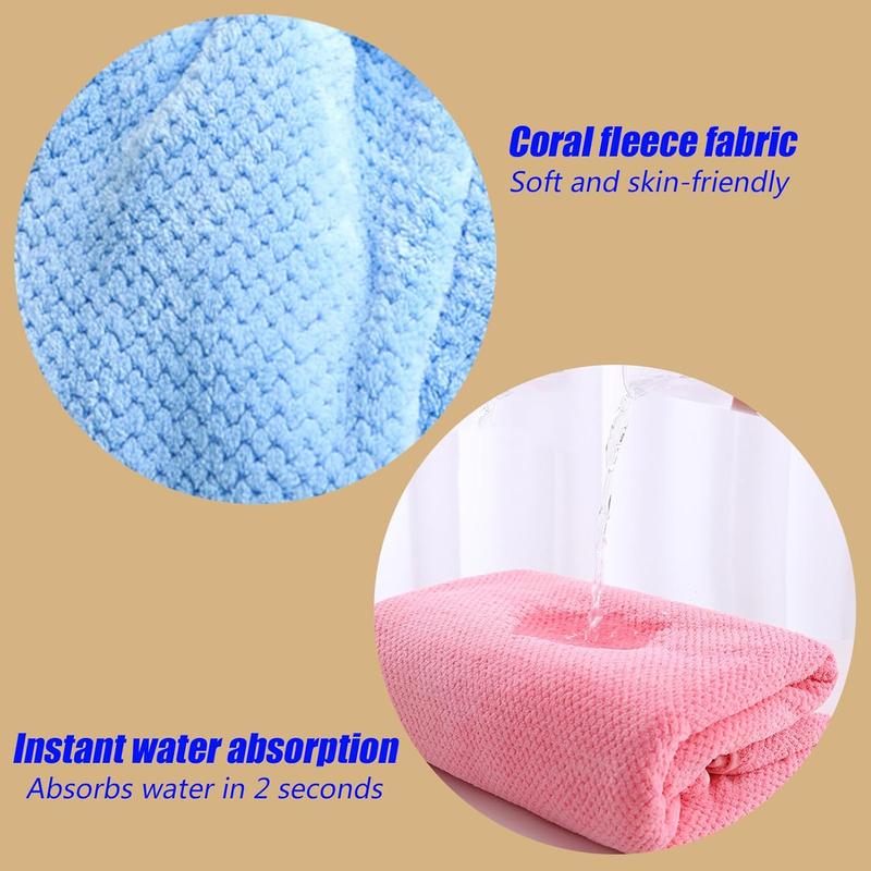 Coral Fleece Plus Size Wearable Bath Towel with Adjustable Wrap for Women After Shower - Home Hotel Sauna Beach Pool Gym Travel Cotton Cover Cozy