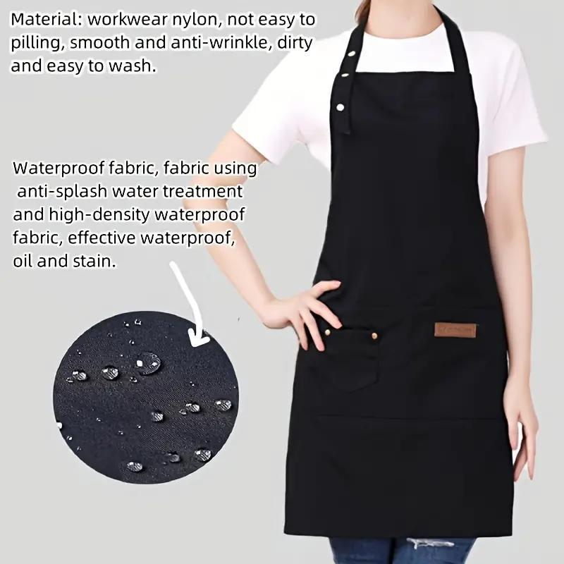 Adjustable Size Waterproof & Oil-proof Apron, 1 Count Kitchen Cooking Apron, Durable Apron for Barbecue, Cafe, Beauty Shop, Restaurant