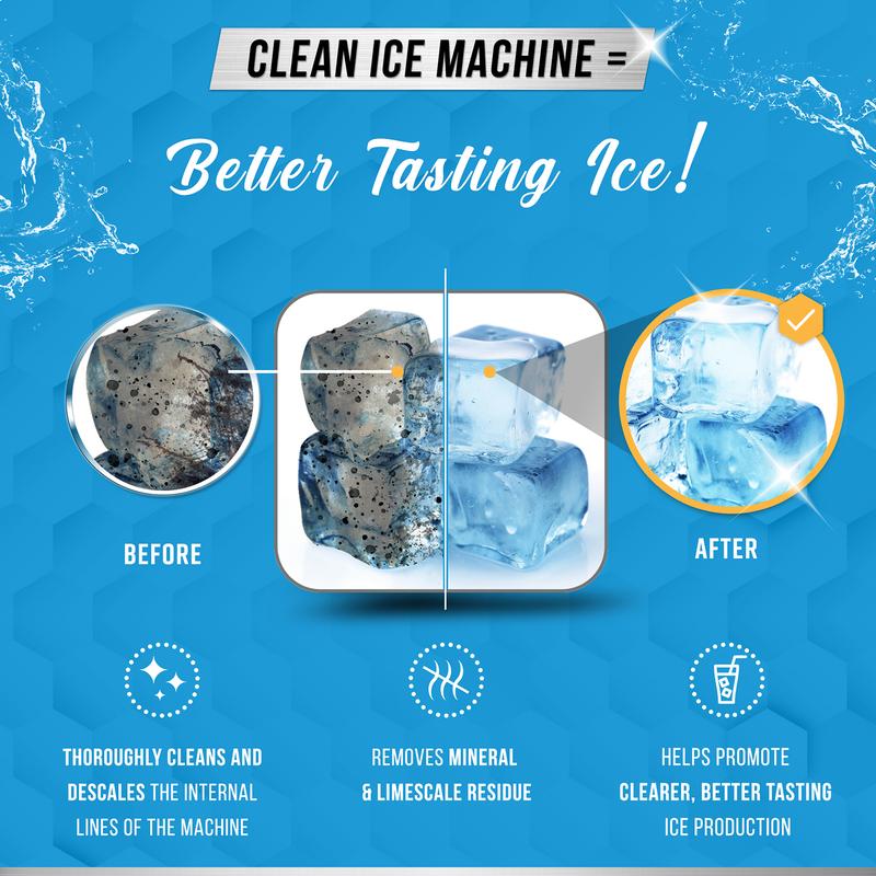 Ice Machine Cleaner Maker Descaler - 24 ACTIVE Clean Tablets Compatible with Frigidaire, Opal, GE Profile, Kitchenaid, Nickel Safe Scale Remover for Countertop, Nugget Ice Makers - Bulk 1 Year Supply  Key Product Feature