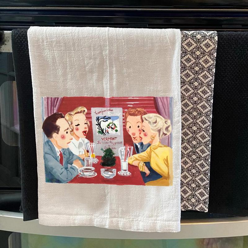 White Christmas Tea Towel - SHESHOW