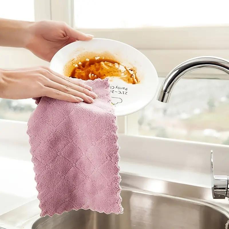 Random Color Dish Cleaning Cloth, 10 20 30pcs Kitchen Cleaning Rag, Kitchen Dishwashing Towel, Reusable Kitchen Dish Cloth, Practical Kitchen Gadgets, Kitchen Accessories,  Cleaning Gadgets for Home,  Household Cleaning Supplies