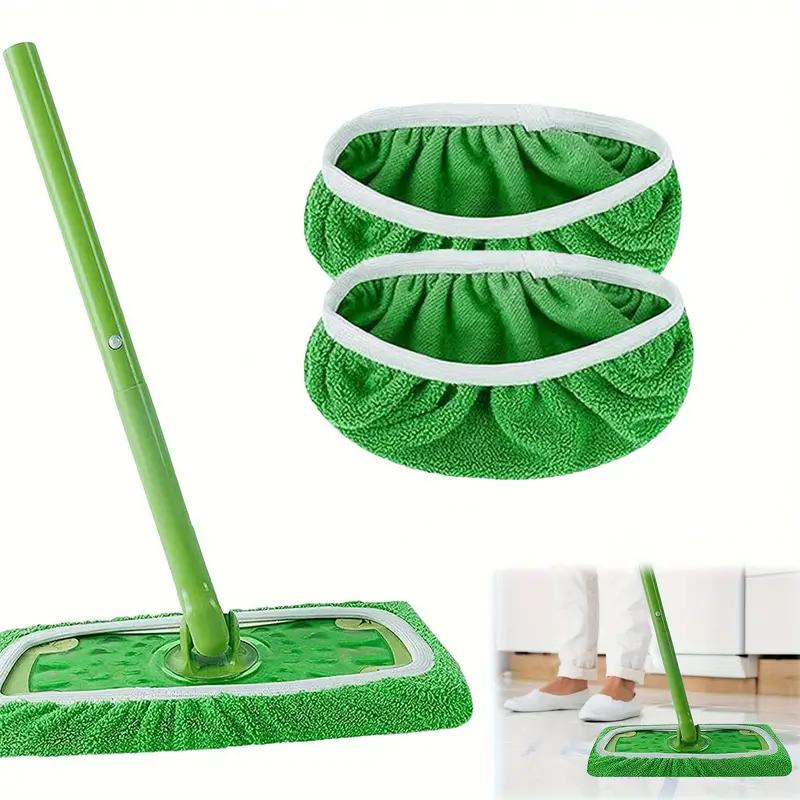 8 Reusable Deluxe Microfiber Mop Pads - Easy Cleaning, Washable, Durable, Dual-Purpose for Dry and Wet Use, Flat Floor Mop Cloth, Effective Dust Removal, Long-Lasting Plastic Material