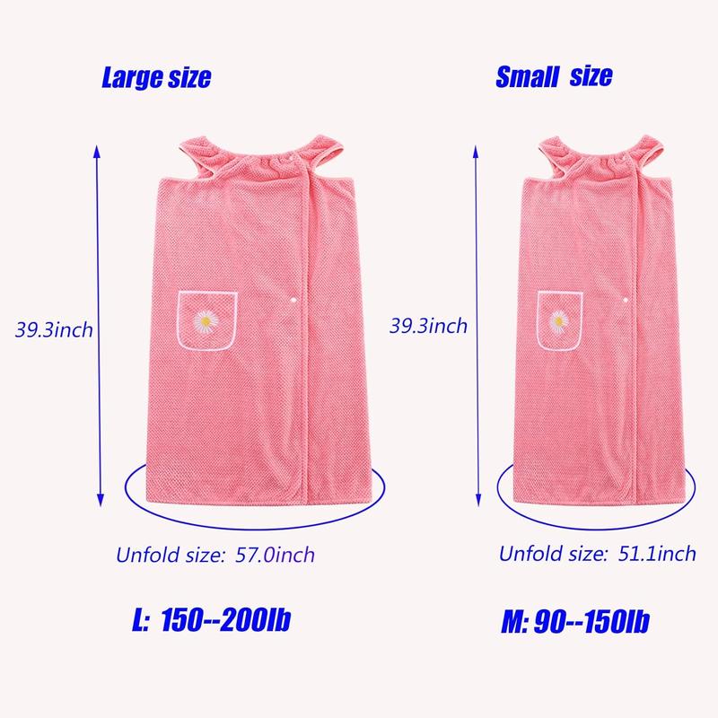 Coral Fleece Plus Size Wearable Bath Towel with Adjustable Wrap for Women After Shower - Home Hotel Sauna Beach Pool Gym Travel Cotton Cover Cozy