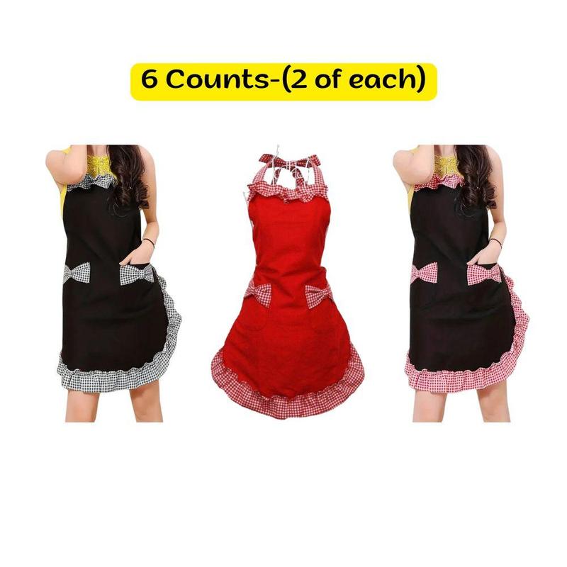 Cute Bowknot Decor Apron with Pocket, 1 Count Creative Adjustable Apron, Kitchen Cooking Apron, Household Apron for Women & Men