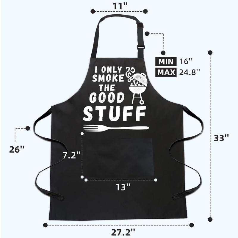 Funny Aprons for Men, BBQ Dad Apron with 2 Pockets Adjustable Neck Strap Cooking Grill Kitchen Aprons-Cool Father Birthday Christmas Gifts for Guys, Dad, Husband