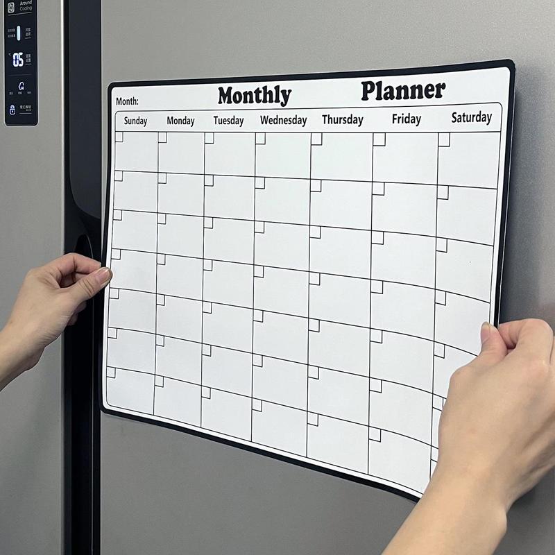 Dry Erase Fridge Magnetic Calendar, 1 Count Magnetic Monthly Planner, Magnetic Dry Erase Calendar, Kitchen Decor, Monthly Planner for Refrigerator