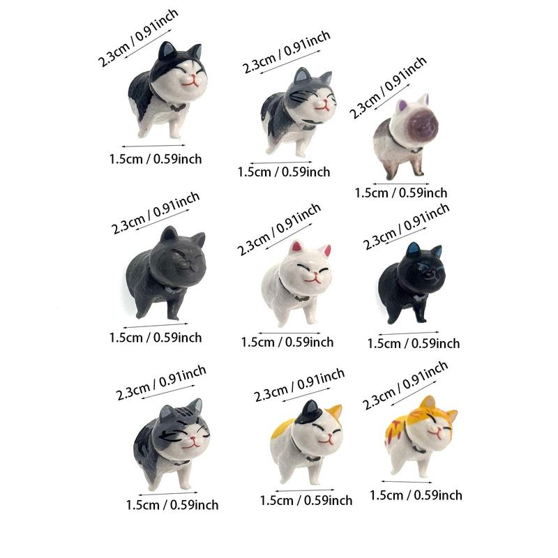 Cat Design Fridge Magnet, 9 Counts Creative Animal Shaped Magnet, Home Decor for Kitchen Office School