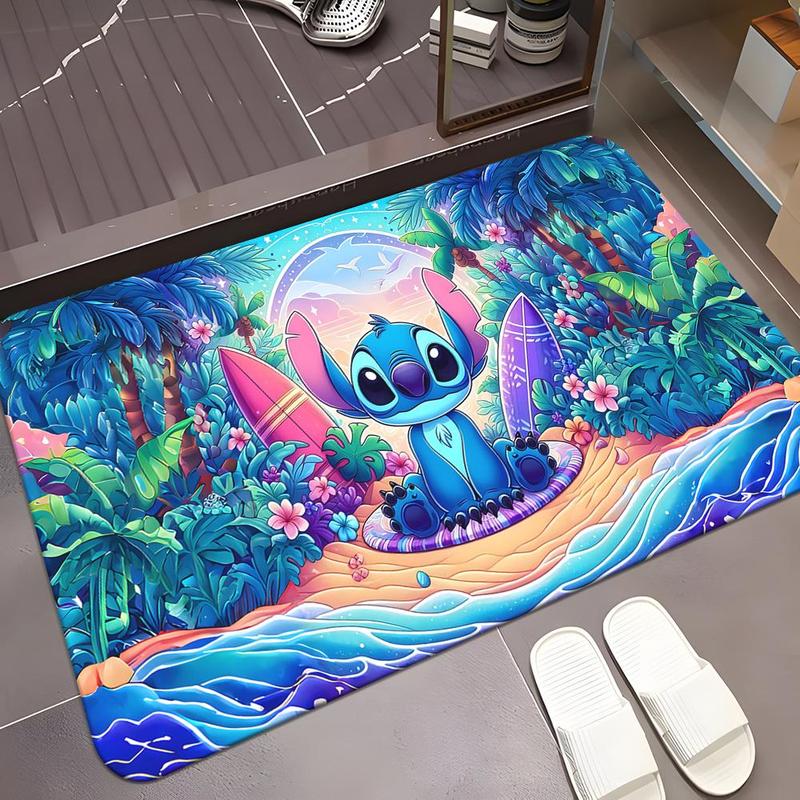 Cartoon Pattern Bathroom Mat, Non-slip Soft Floor Mat, Rectangle Home Decorative Carpet for Home Living Room Bedroom Kitchen Bathroom