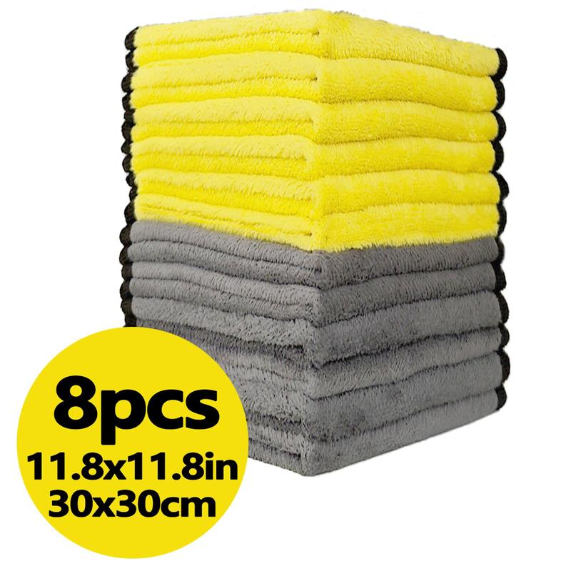 Microfiber Cleaning Cloth, 4 8 Counts Soft Reusable Cleaning Cloth, Double-sided Absorbent Cleaning Cloth for Home Kitchen Office Bathroom Car