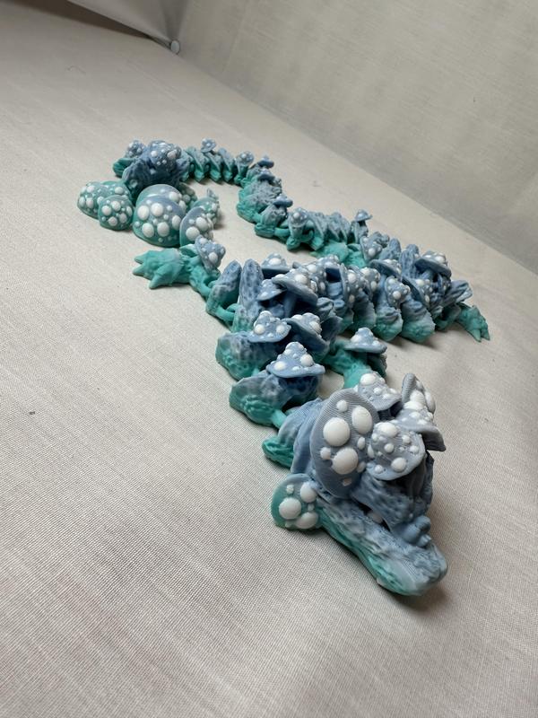 3D Printed Mushroom Dragon Decorative Figurine