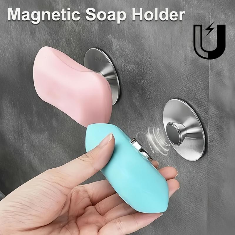 Magnetic Soap Holder, Self-adhesive Hanging Soap Storage Rack, Wall Mounted Soap Tray for Toilets, Bathroom Accessories